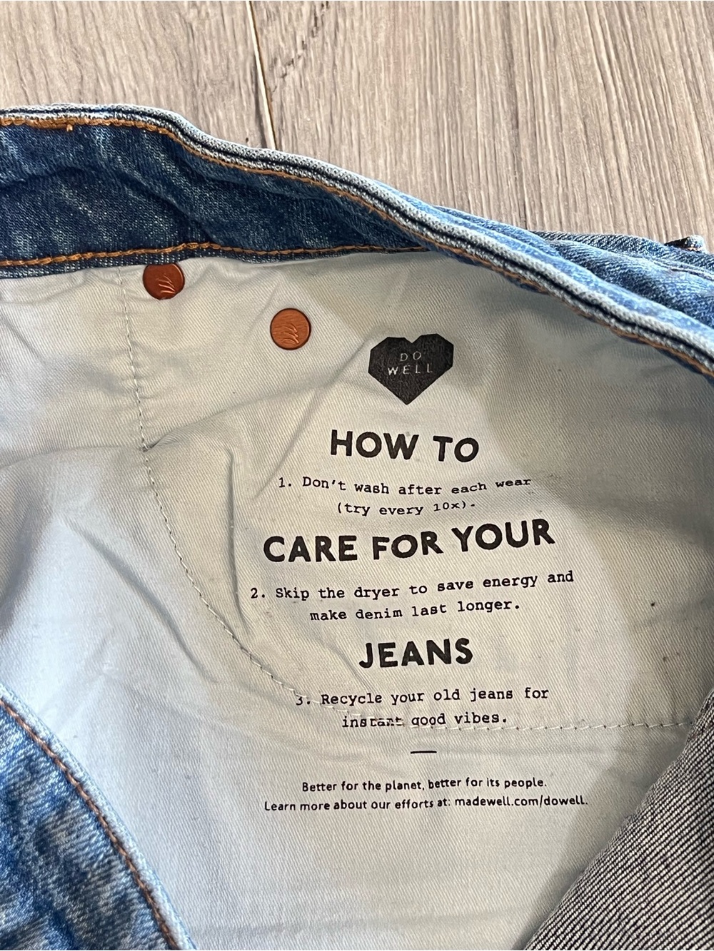 Madewell Medium Blue Denim Shorts with Copper Button - Picture 6 of 7